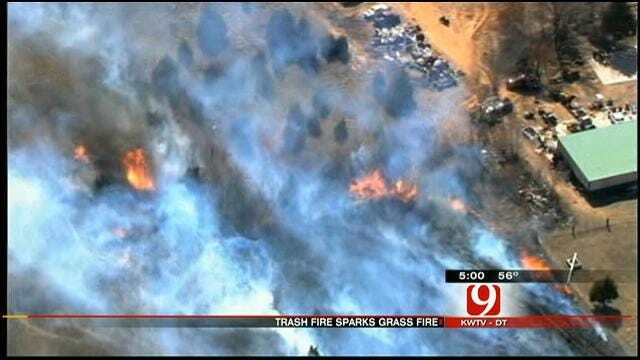 Firefighters Put Out Grass Fire North Of Downtown Harrah