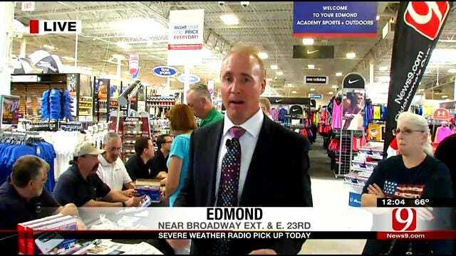 David Payne Reports From Edmond Academy During Weather Radio Event