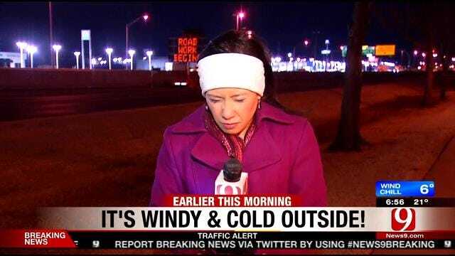 News 9 Reporter Rachel Calderon Shows How Cold It Is Outside