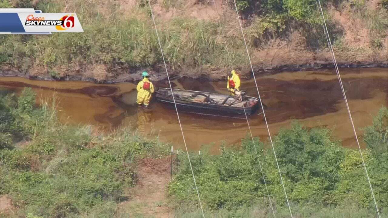 Clean Up Efforts Continue After Oil Spill Near Cushing
