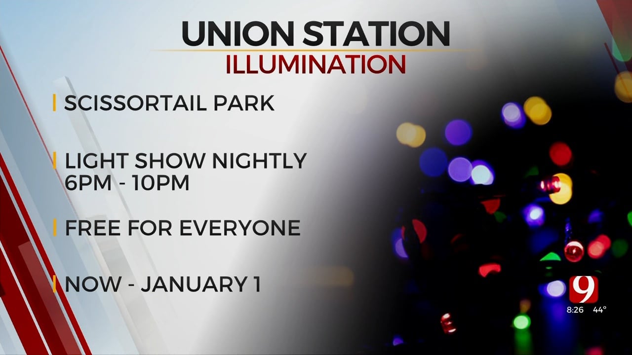 Union Station At Scissortail Park Hosting Light Shows Through Jan. 1