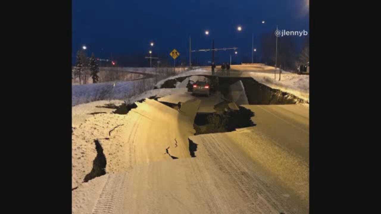Road Buckles After Alaska Earthquake