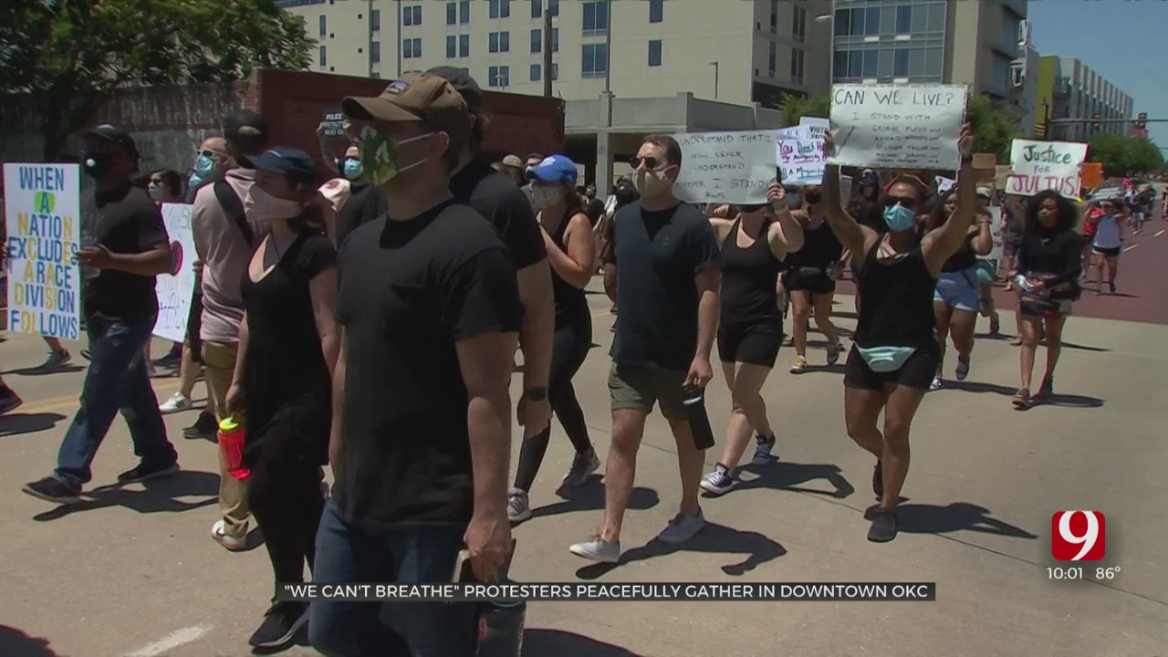 'We Can't Breathe' Protesters Marched Through Bricktown Against Racism And Injustice