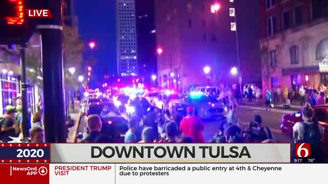 More Officers Arrive To Downtown Tulsa As Number Of Protesters Grows