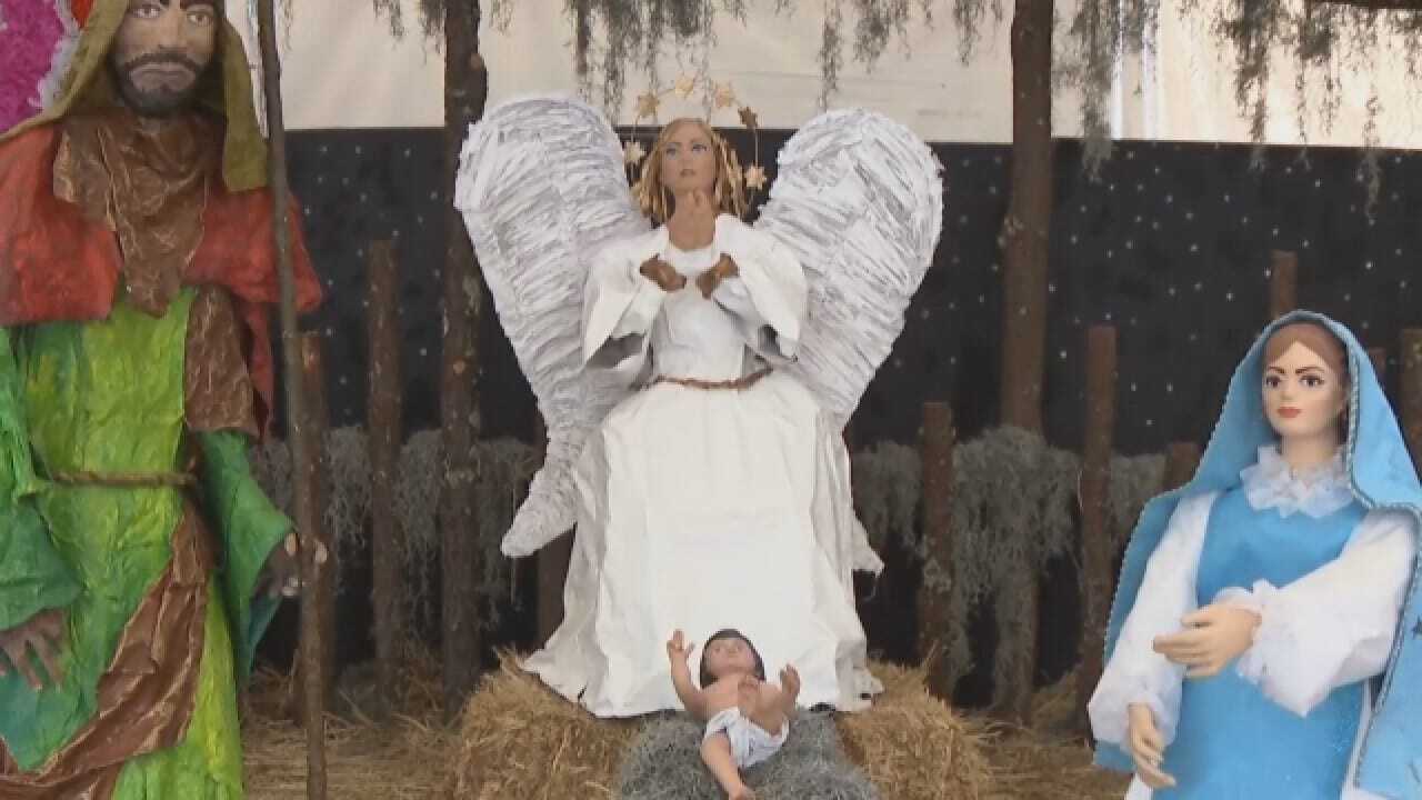Paper Mache Nativity Scene on Display in Mexico