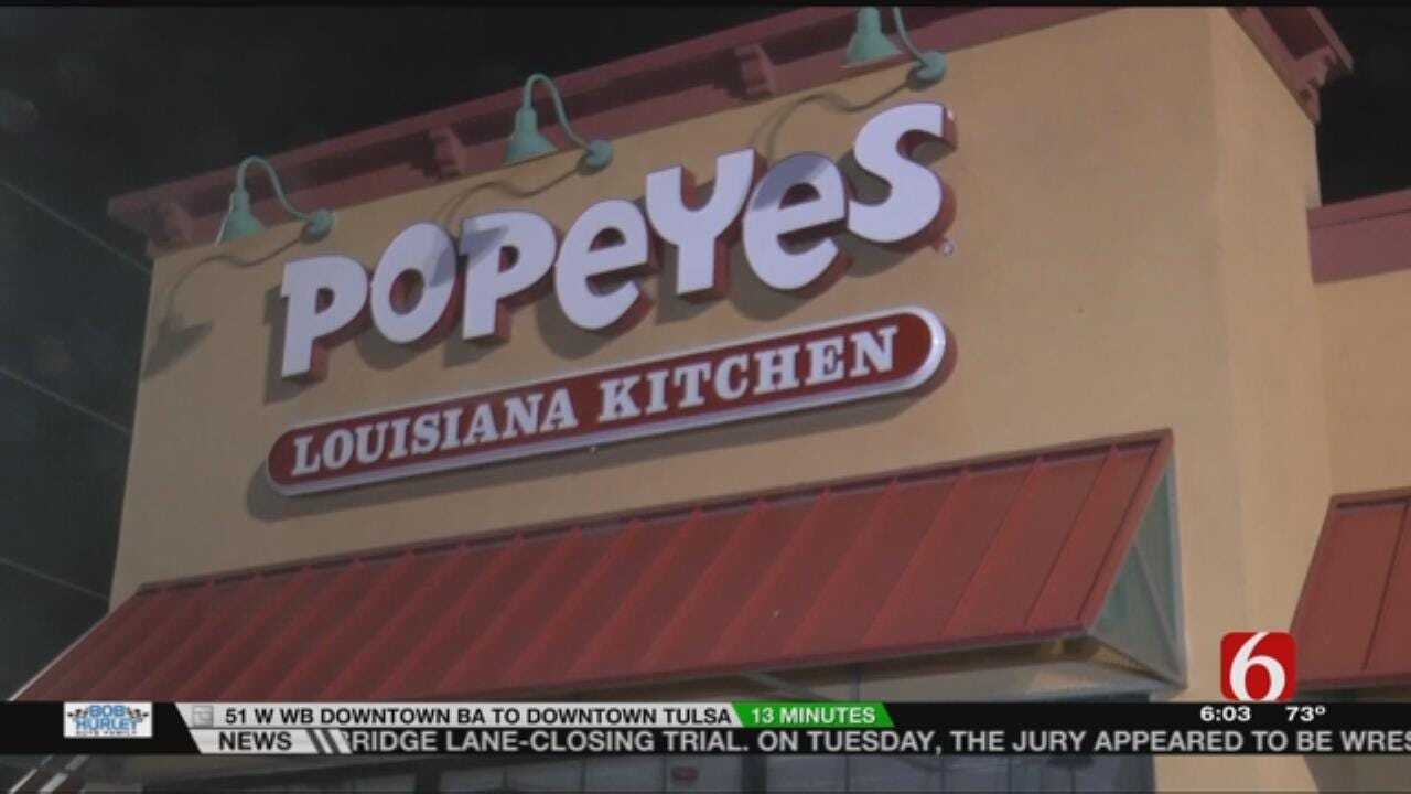 Armed Robbers Throw Cinder Block Through Door Of Tulsa Popeye's Chicken