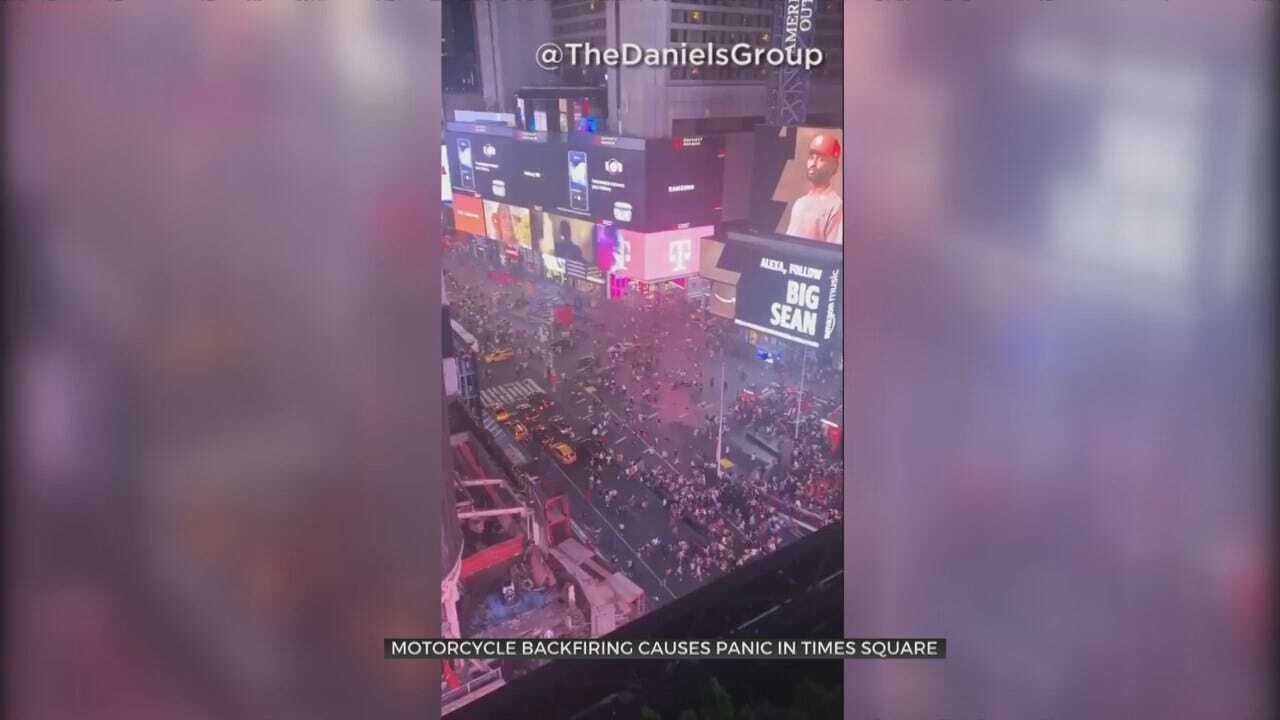 Panic In Times Square As Crowd Mistakes Backfiring Motorcycle For Shooter