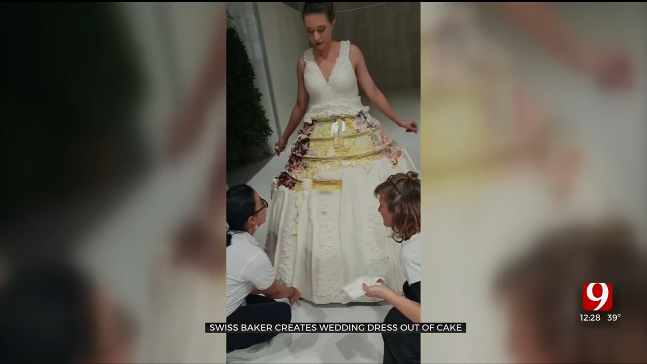 Swiss Baker Makes Wedding Dress Out Of Cake