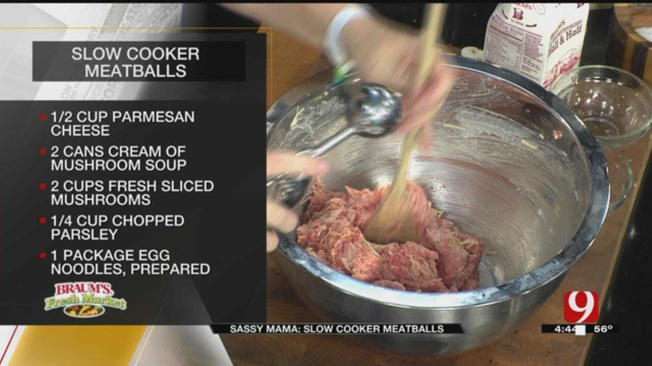 Slow Cooker Meatballs with Creamy Mushroom Sauce