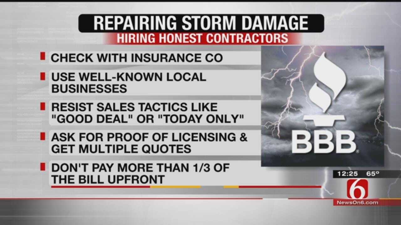 BBB Of Tulsa Offers Storm Repair Tips For Homeowners