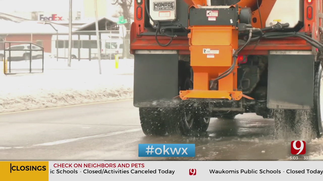 OKC Salt Trucks Prepare For Another Round Of Winter Weather 