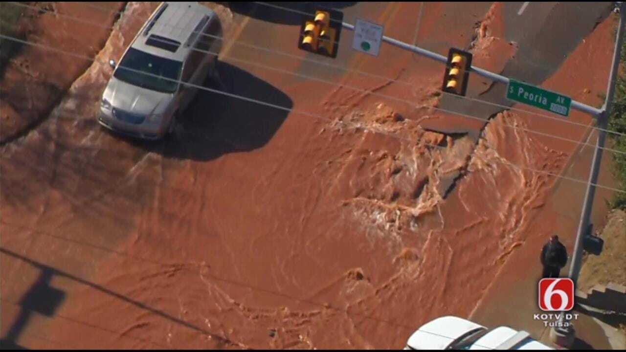 Osage SkyNews 6 HD: Major Water Break At 21st & Peoria