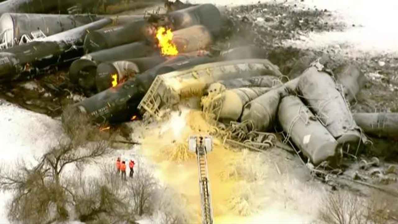 Train Derails In Minnesota, Catching Fire And Prompting Evacuations