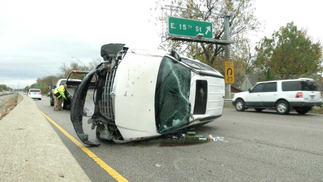 WEB EXTRA: Wrecker Flips SUV On Tulsa Highway