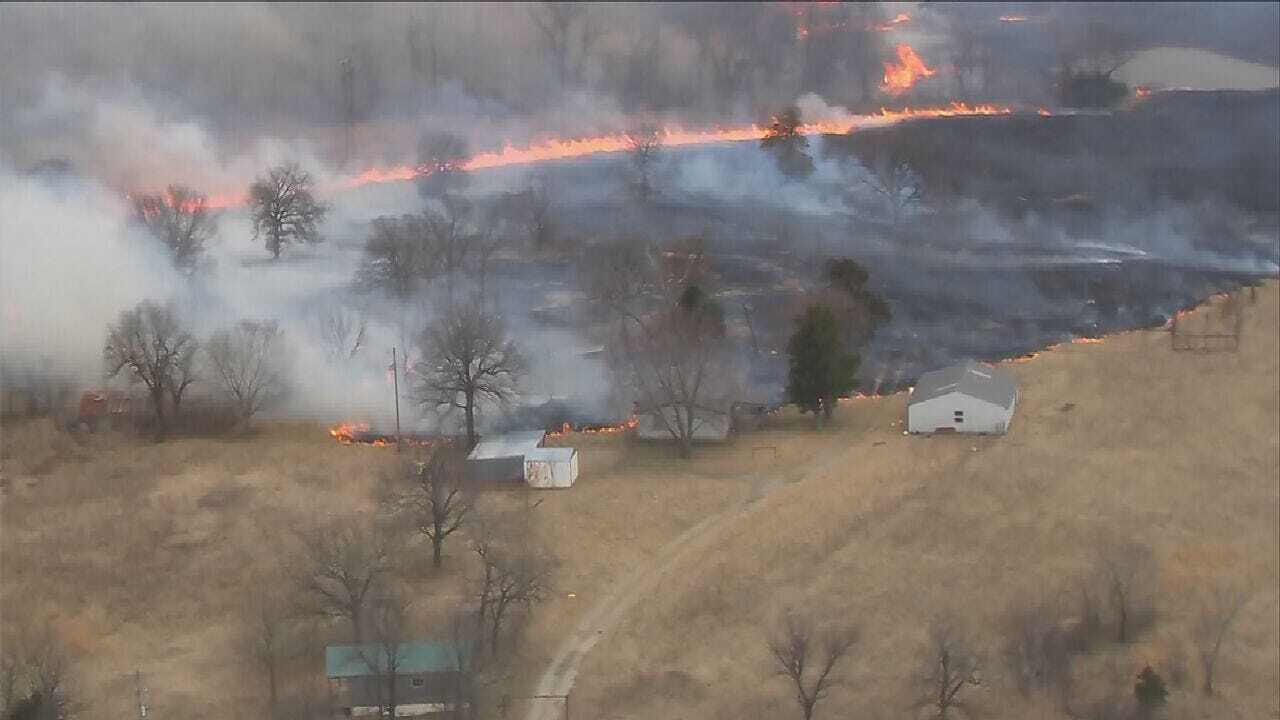 Firefighters Work To Control Creek County Brush Fire