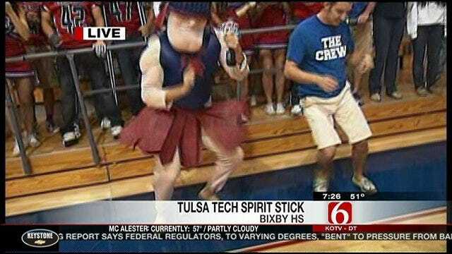Spirit Stick Gets Big Welcome At Bixby High School