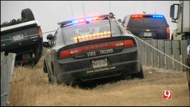 WEB EXTRA: Scene Of Trooper-Involved Accident Near Shawnee