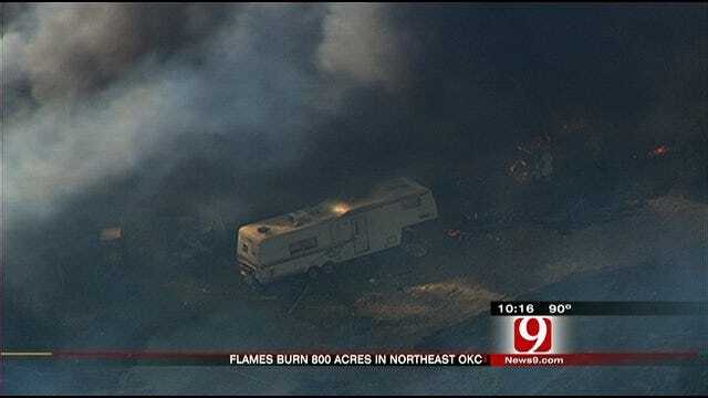 Large Wildfire Contained In Northeast OKC