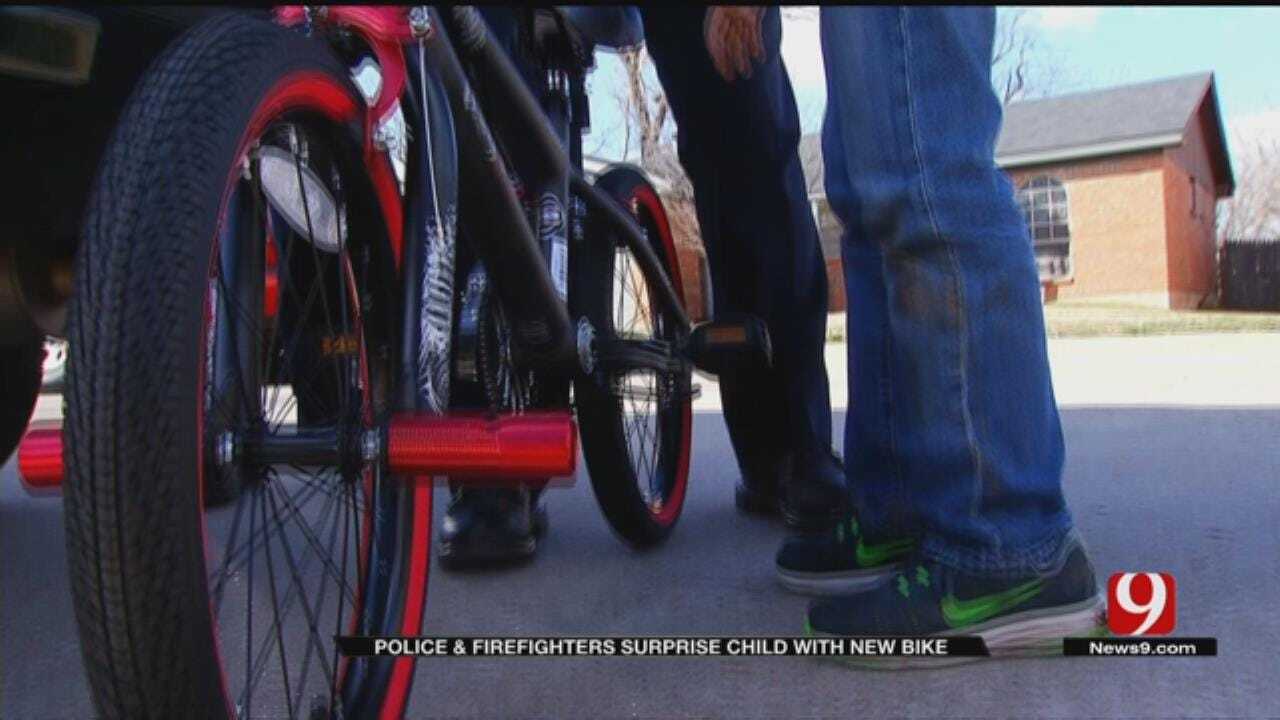 Yukon Police, Firefighters Team Up To Replace Boy's Bike