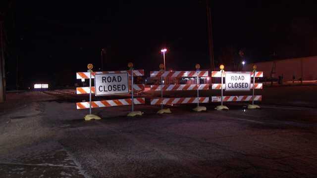 WEB EXTRA: Video Of Tulsa's Garnett Closed Because Of Water Main Break