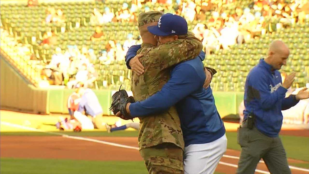 Soldier Surprises His Brother, OKC Dodgers Pitcher