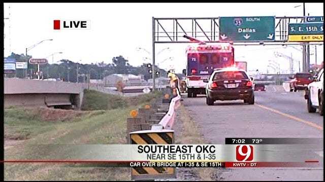 Three Killed As Car Goes Off Bridge On I-35 In Oklahoma City