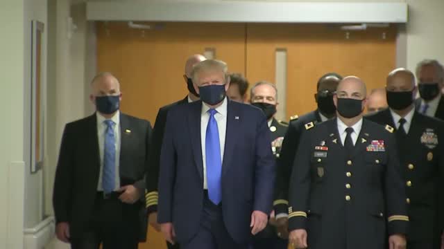 Trump Wears Mask In Public For First Time During Pandemic