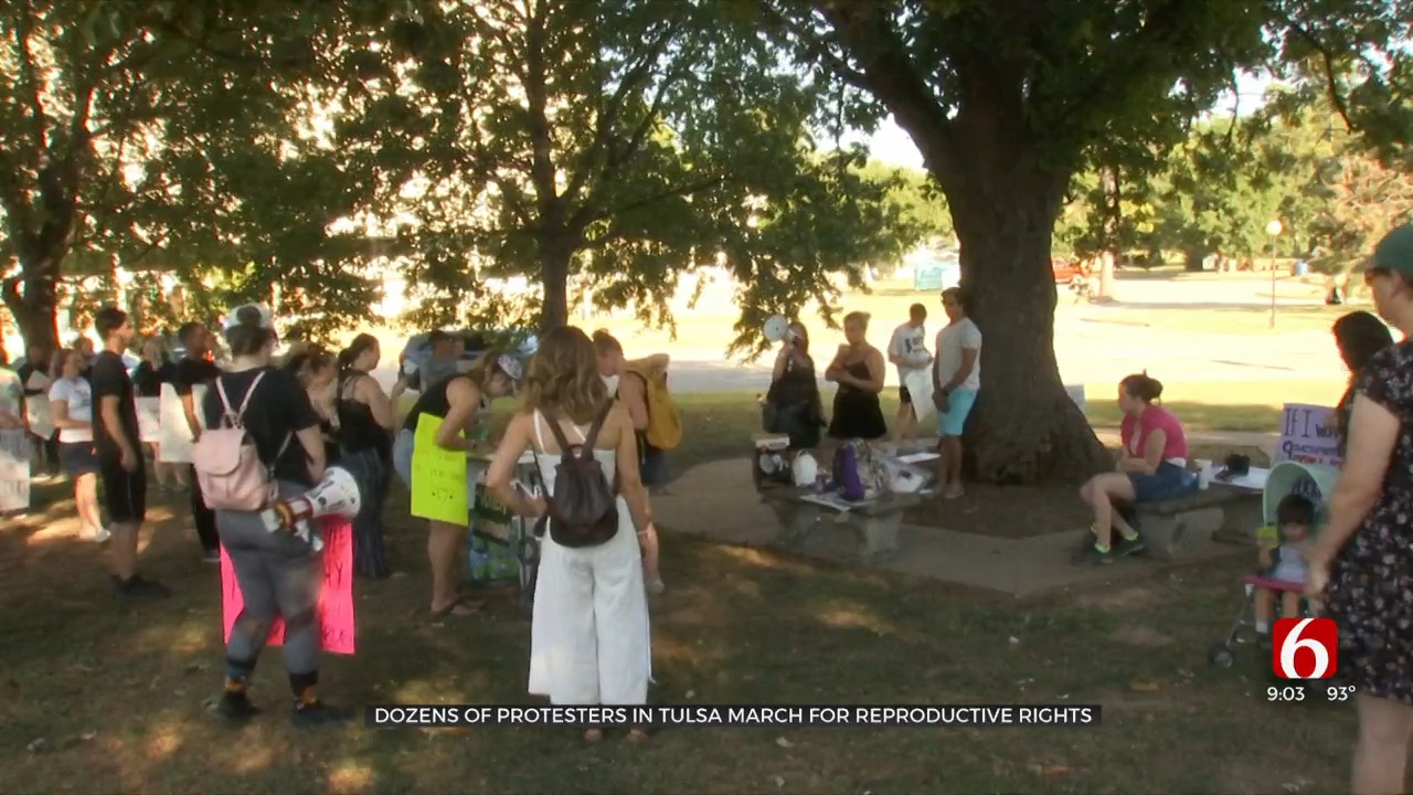 Dozens Of Protestors In Tulsa March For Reproductive Rights