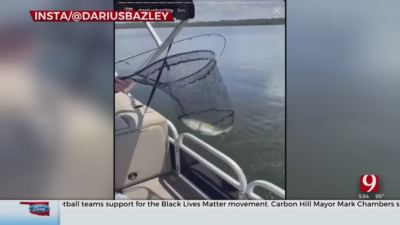 Thunder's Darius Bazley Reels In A Fish In Orlando