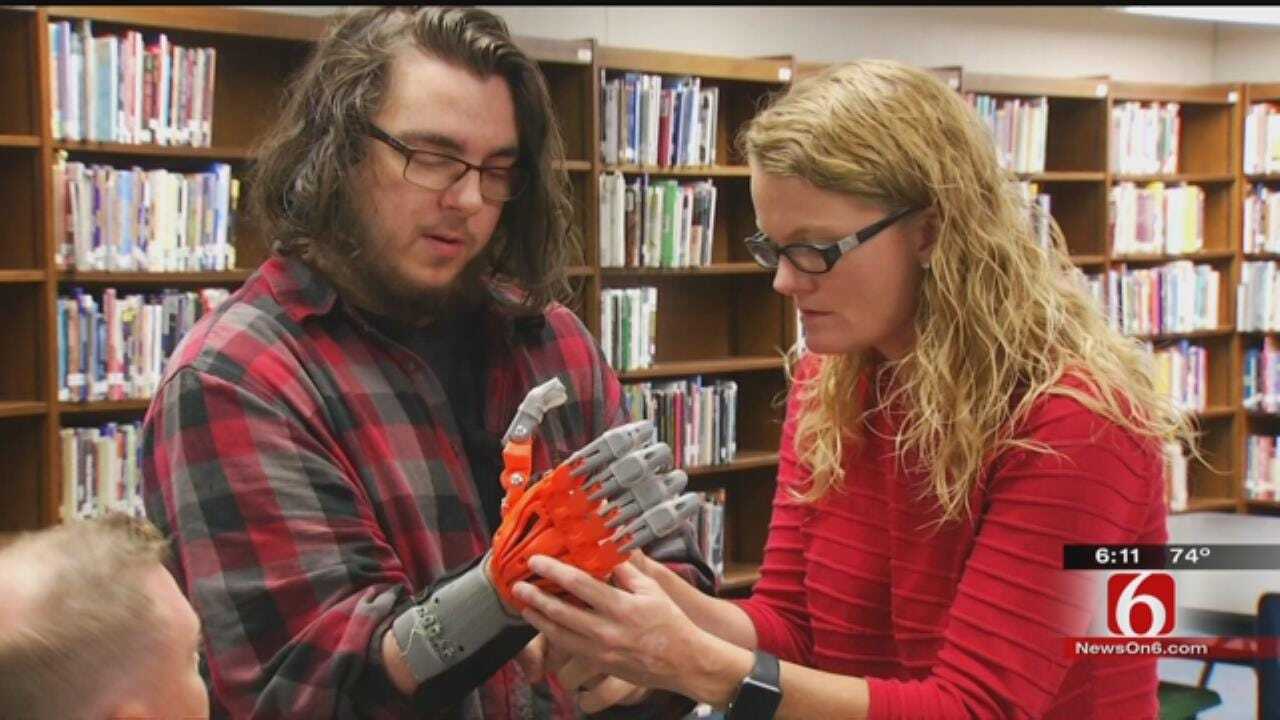 Sand Springs Student Receives Prosthetic Hand Created By Seventh Graders