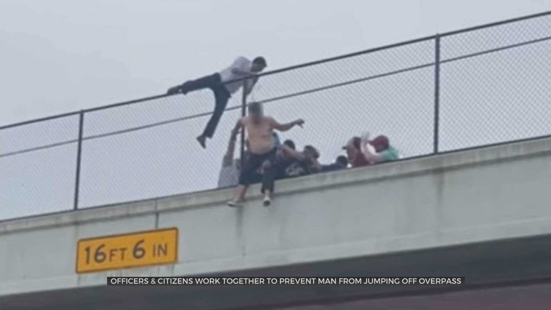 Officers, Citizens Work Together To Save Tulsa Man From Jumping Off Overpass