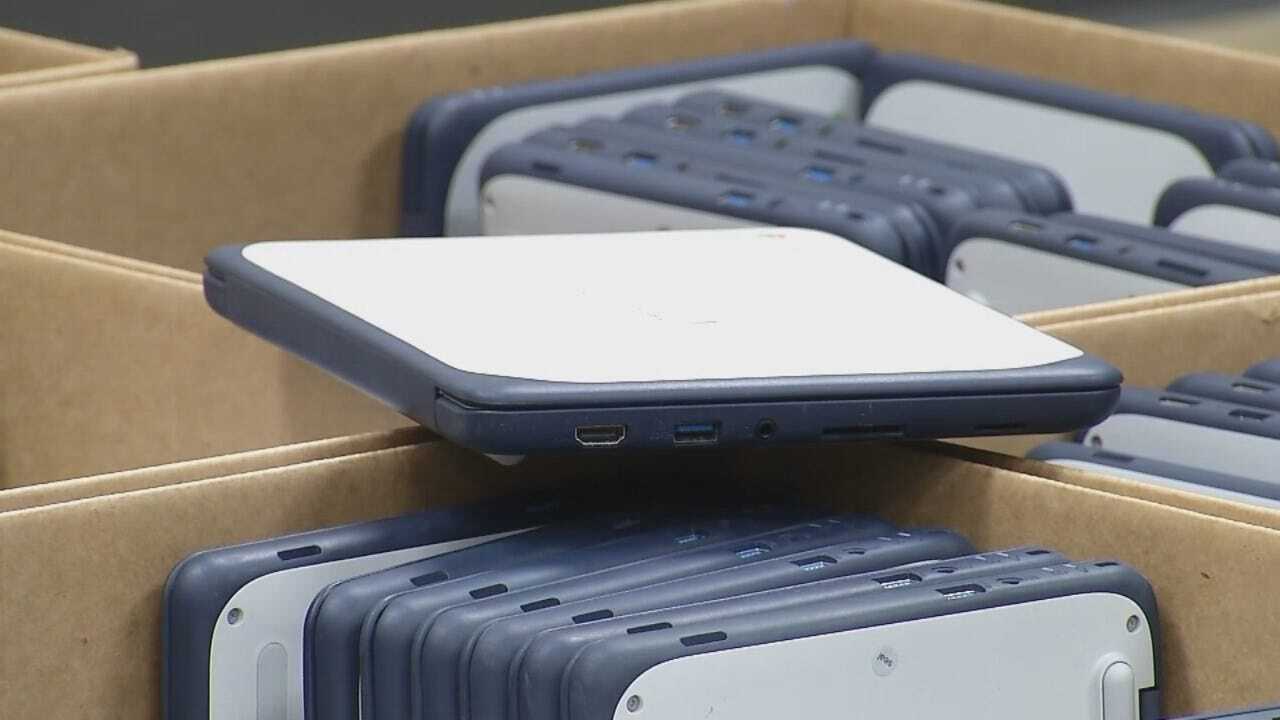 WEB EXTRA: Video Of BA Schools Handing Out Chromebooks To Middle School Students