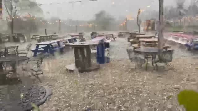 WATCH: Thunderstorm Drops Hail In Luther