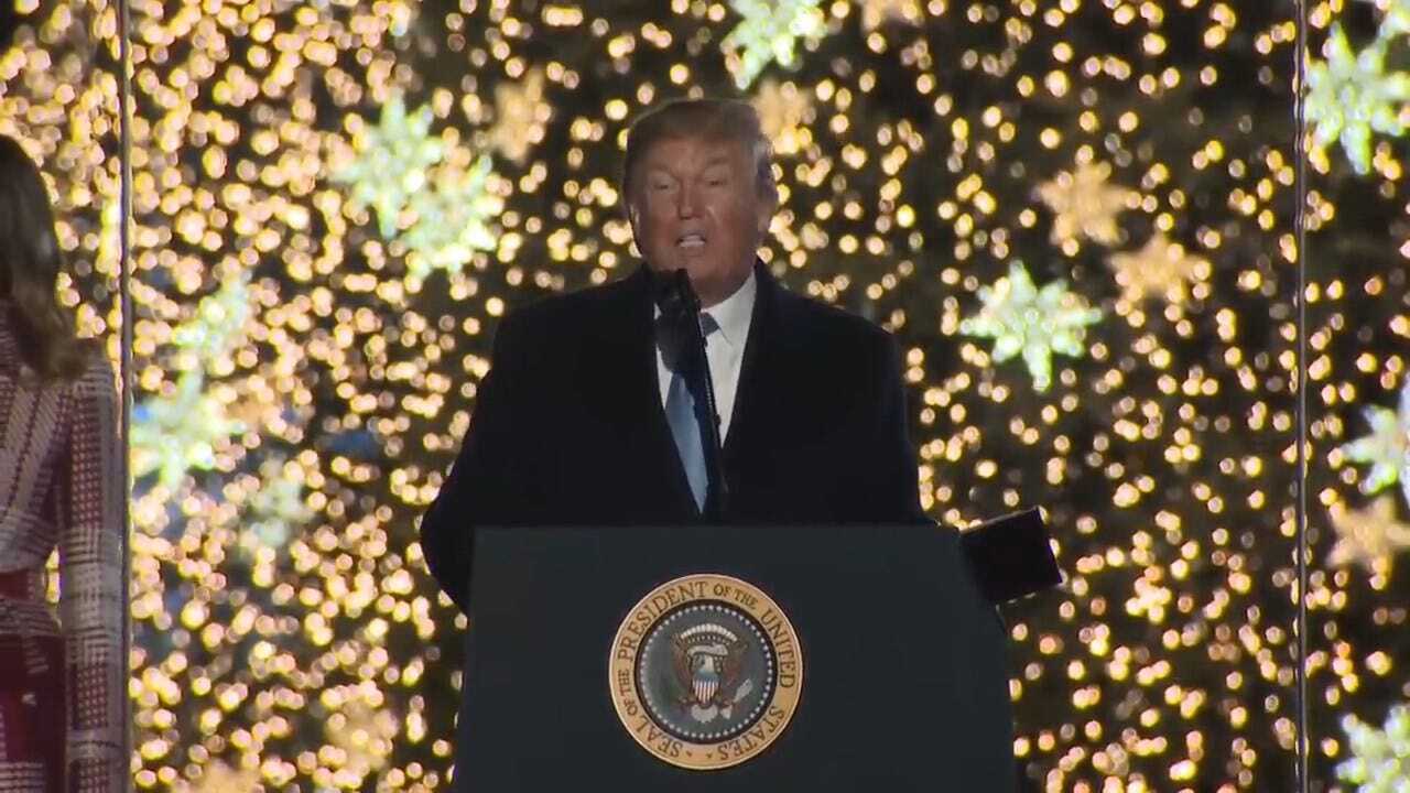 Trump And First Lady Light The National Christmas Tree In Washington, D.C.
