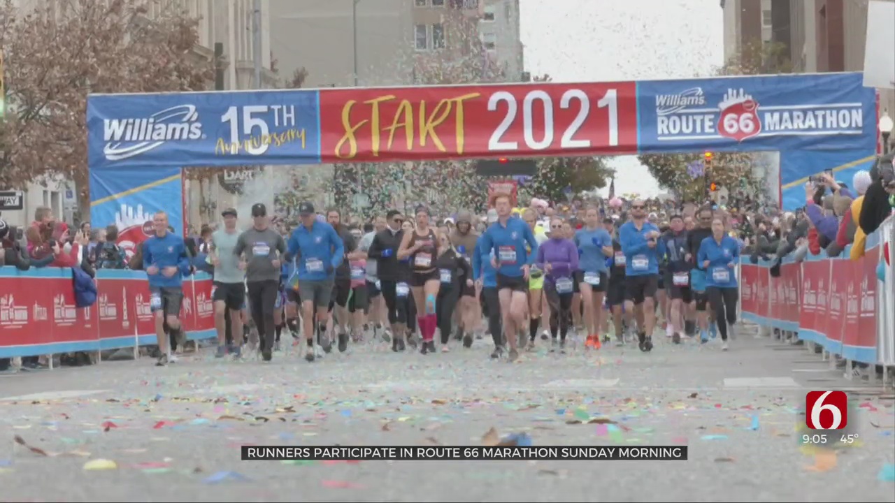 Runners Participate In Route 66 Marathon Sunday Morning