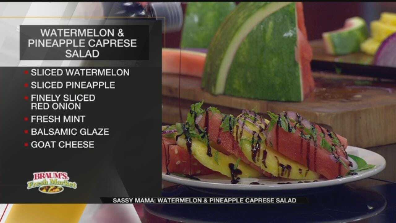 Watermelon & Pineapple Salad (Caprese Style)