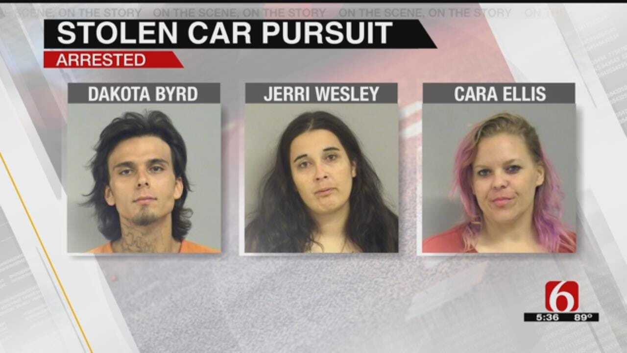 Tulsa Police Arrest Three After Stolen Car Chase