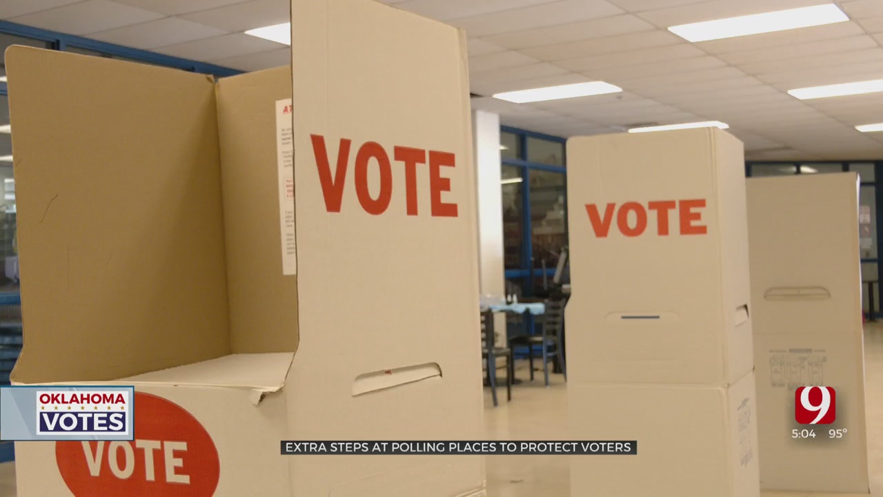 Polling Places Practice Extra Precautions During Coronavirus Pandemic As Oklahomans Vote In Primary Elections