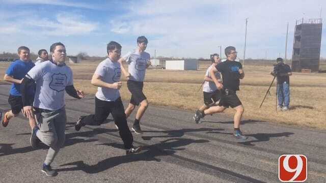 OK Students With Law Enforcement Goals Practice Physical Fitness Test