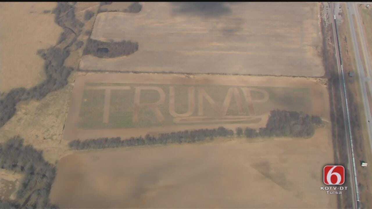 Oklahoma Farmer Plows Pro-Trump Message Into Field