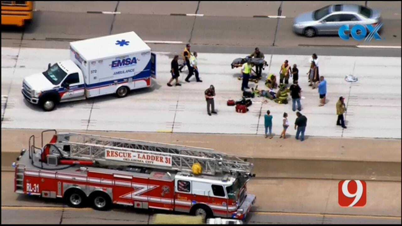 WEB EXTRA: Bob Mills SkyNews 9 Flies Over Crash On I-40