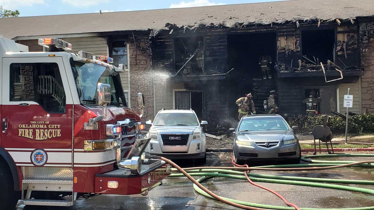 OKCFD: 4 Apartments Destroyed In Fire At Complex In NW OKC 