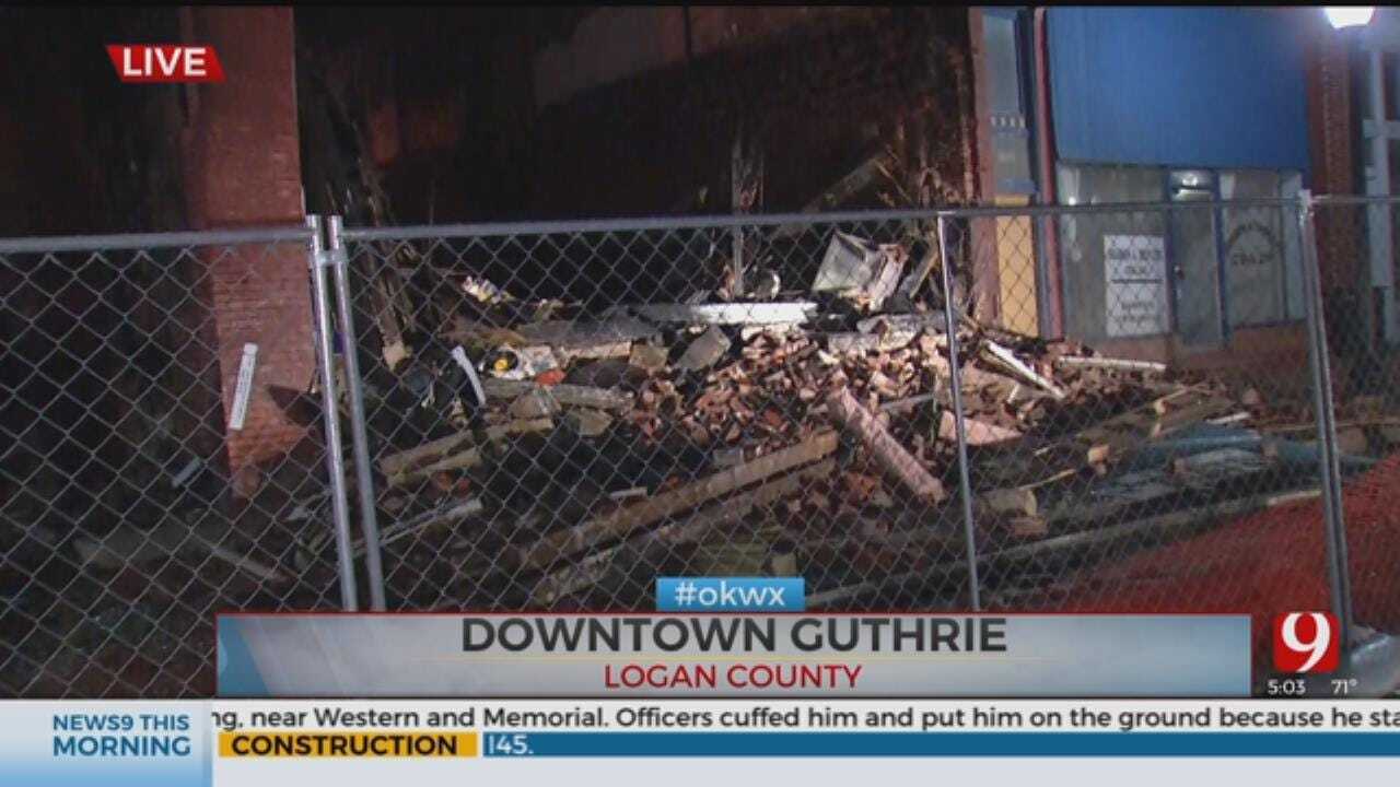 Overnight Storms Cause More Damage To Burned Businesses In Guthrie