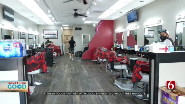 Tulsa Barber Shop Partnered With Tulsa Police, Gave Free Hair Cuts