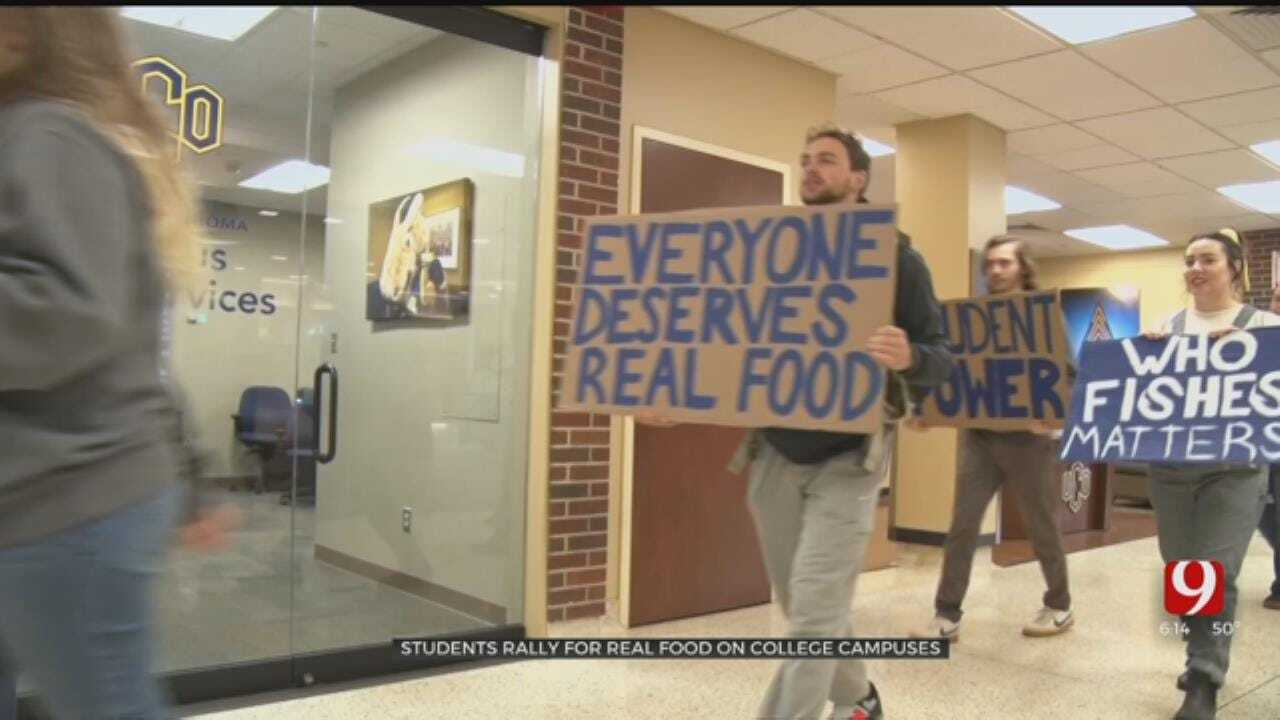 College Students Gather At UCO To Rally For Real Food