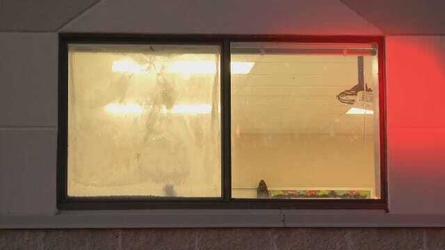 WEB EXTRA: Video Outside Of Sand Springs Middle School After Sprinkler Malfunctioned