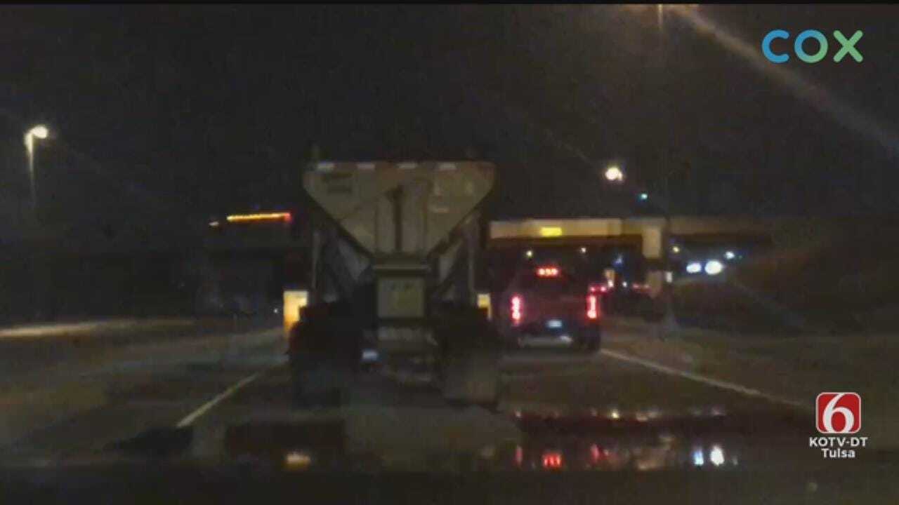 WATCH: News On 6 Storm Tracker JD McManus Follows Road Treatment Truck