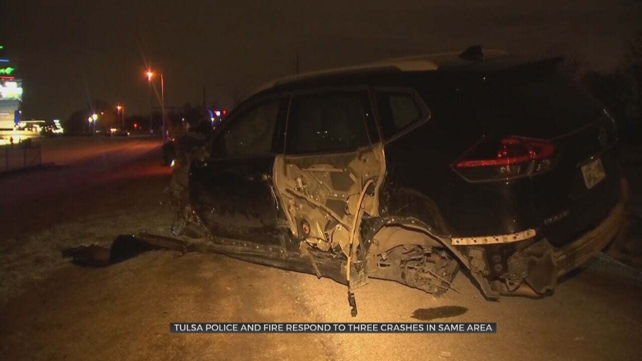 Tulsa Police Search For Driver Who Crashed Into Tree Near 81st, Riverside