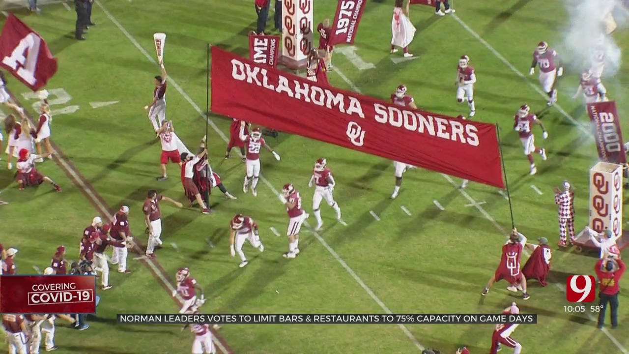 Norman City Council Approves Limited Bar, Restaurant Capacity For OU Home Game Days 